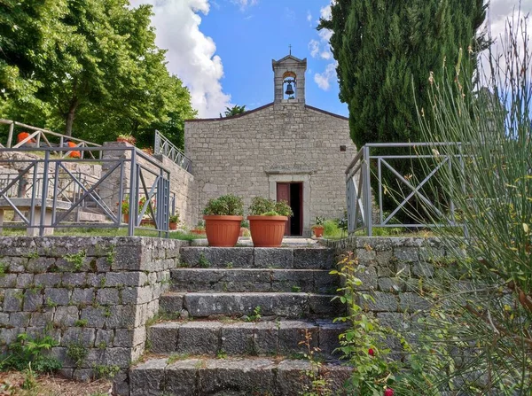 Ferrazzano, Molise, Italy - July 13, 2022: Small cemetery church dedicated to Sant'Onofrio dating back to the 14th century