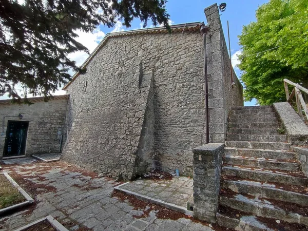 Ferrazzano, Molise, Italy - July 13, 2022: Small cemetery church dedicated to Sant'Onofrio dating back to the 14th century