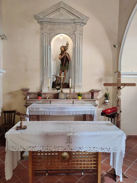 Ferrazzano Molise Italy July 2022 Interior Fourteenth Century Church Sant — Zdjęcie stockowe