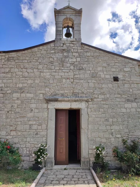 Ferrazzano, Molise, Italy - July 13, 2022: Small cemetery church dedicated to Sant'Onofrio dating back to the 14th century