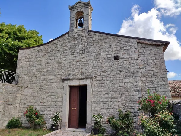 Ferrazzano, Molise, Italy - July 13, 2022: Small cemetery church dedicated to Sant'Onofrio dating back to the 14th century
