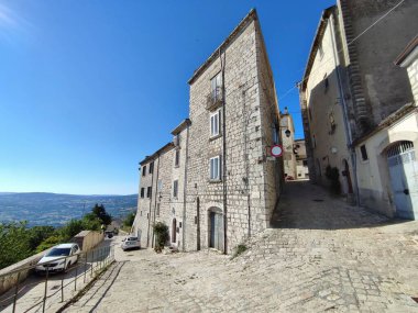 Ferrazzano, Molise, Italy - July 13, 2022: Glimpse of the village from the alleys of the old town
