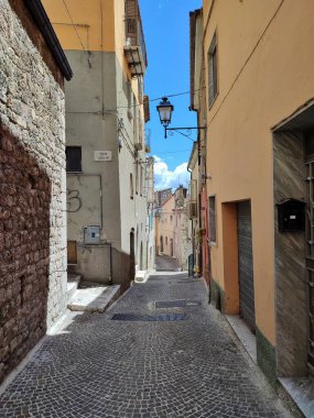 Mirabello Sannitico, Molise, Italy - July 13, 2022: Glimpse of the village from the alleys of the historic center