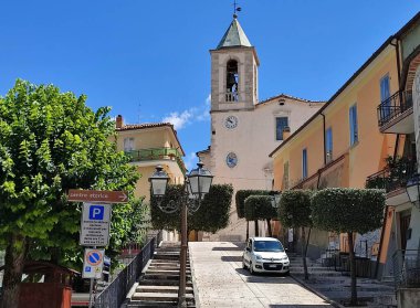 Mirabello Sannitico, Molise, Italy - July 13, 2022: Church of Santa Maria Assunta, dating back to the 12th century, in Largo della Chiesa