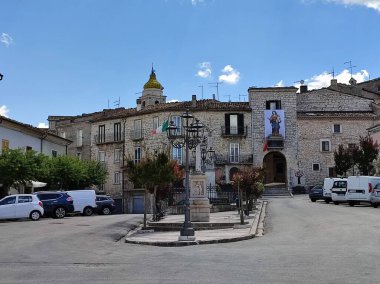 Oratino, Molise, Italy - July 13, 2022: View of the village from Piazza Giordano