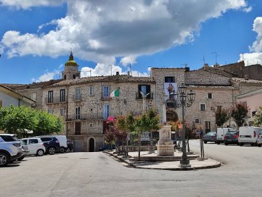 Oratino, Molise, Italy - July 13, 2022: View of the village from Piazza Giordano
