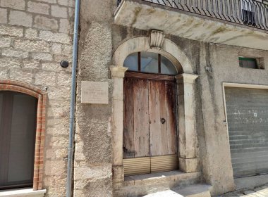 Oratino, Molise, Italy - July 13, 2022: 17th century house of the painter Benedetto Brunetti