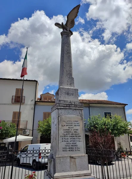Oratino Molise Italy July 2022 Monument Fallen Piazza Giordano — Stockfoto