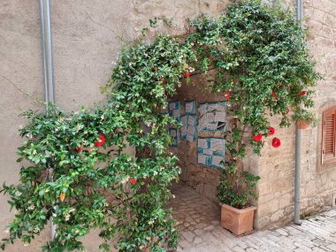 Oratino, Molise, Italy - July 13, 2022: Glimpse of the Vicolo del Bacio from Via Vittorio Emanuele