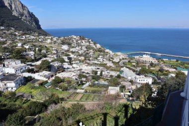 Capri, Campania, Italy - March 11, 2022: Panorama from the viewpoint of Piazza Diaz