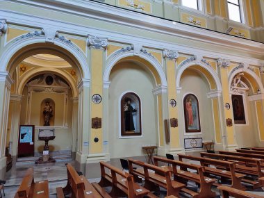 Vietri sul Mare, Campania, Italy - September 7, 2021: Interior of the seventeenth-century Cathedral of San Giovanni Battista