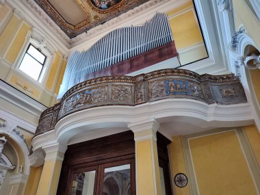 Vietri sul Mare, Campania, Italy - September 7, 2021: Interior of the seventeenth-century Cathedral of San Giovanni Battista