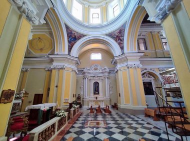 Vietri sul Mare, Campania, Italy - September 7, 2021: Interior of the seventeenth-century Cathedral of San Giovanni Battista