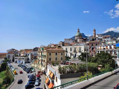 Vietri sul Mare, Campania, Italy - September 7, 2021: Panoramic view from the terrace of the lookout of Corso Umberto I