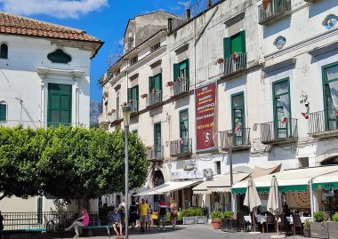Vietri sul Mare, Campania, Italy - September 7, 2021: Glimpse of the village from the alleys of the historic center