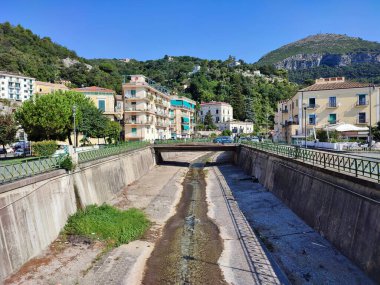 Vietri sul Mare, Campania, Italy - September 7, 2021: Bonea river from the Via Petrarca waterfront bridge