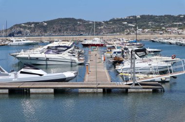 Forio, Campania, Italy - May 13, 2022: Tourist port in Via Marina