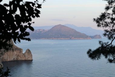 Capri, Campania, Italy - March 11, 2022: Foreshortening of Punta della Chiavica from the path of Via Pizzolungo