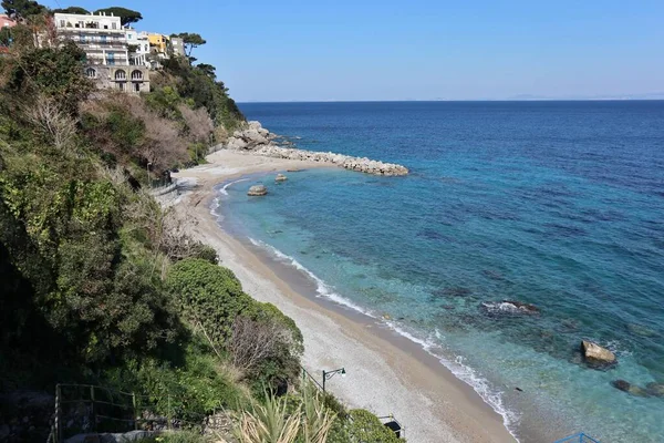 Capri Campania Itália Março 2022 Praia Cala Grande Partir Estrada — Fotografia de Stock