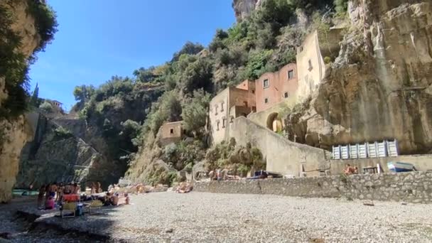 Furore Campania Italy September 2022 Overview Fjord Bed Torrente Schiato — Vídeos de Stock