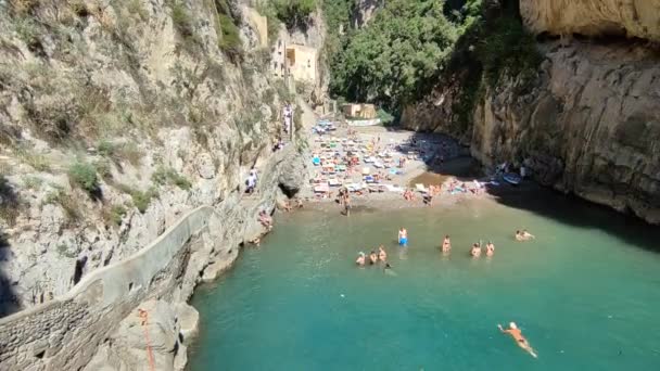 Furore Campania Italy September 2022 Overview Fiordo Furore Beach Access — 图库视频影像