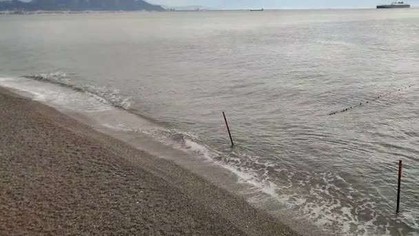 Виесул Маре Кампания Италия Сентября 2022 Года Обзор Небольшого Пляжа — стоковое видео
