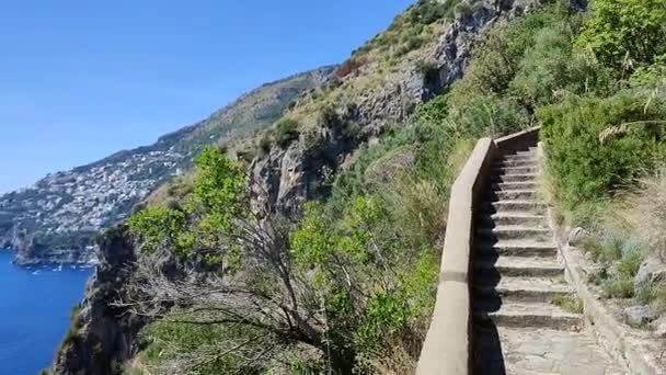 Furore Campania Italy September 2022 Overview Amalfi Coast Path Salita — Vídeos de Stock