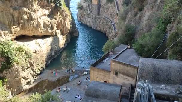 Furore Campania Italy September 2022 Overview Bed Schiato Stream Fiordo — Vídeo de Stock