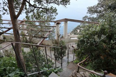 Anacapri, Campania, İtalya - 12 Mart 2022: Villa San Michele, İsveçli doktor Axel Munthe 'nin evi, 20. yüzyılın başlarında bir ev müzesi olarak kullanıldı.