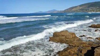 Palinuro, Campania, İtalya - 18 Eylül 2022: Le Saline plajının genel görünümü