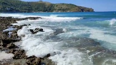 Palinuro, Campania, İtalya - 18 Eylül 2022: Le Saline plajının genel görünümü