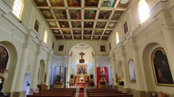 Camerota Campania Itália Setembro 2022 Panorâmica Interior Igreja Santa Maria — Vídeo de Stock