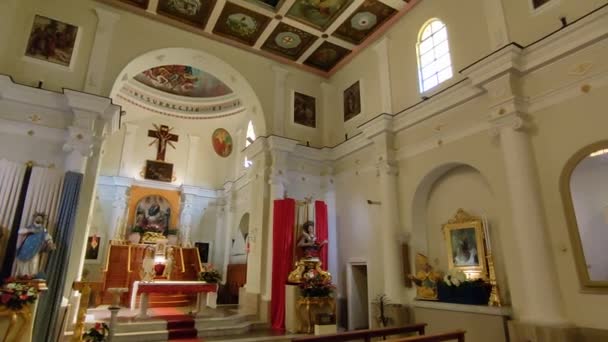 Camerota Campania Italy September 2022 Overview Interior Sixteenth Century Church — Stock Video