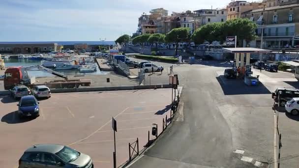 Camerota Campania Settembre 2022 Panoramica Del Porto Turistico Dalla Terrazza — Video Stock