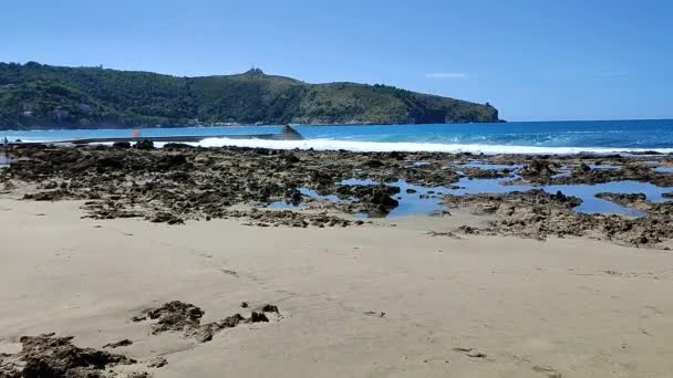 Palinuro Campania Italia Settembre 2022 Panoramica Della Spiaggia Saline — Video Stock