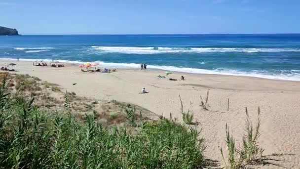 Палинуро Кампания Италия Сентября 2022 Года Обзор Пляжа Saline — стоковое видео