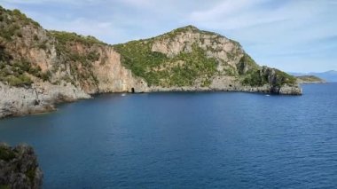 Camerota, Campania, İtalya - 19 Eylül 2022: Torre Zancale 'den Baia Fortuna' nın Genel Görünümü