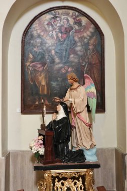 Camerota, Campania, İtalya - 18 Eylül 2022: 16. yüzyıl Santa Maria delle Grazie Kilisesi