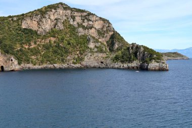 Camerota, Campania, İtalya - 19 Eylül 2022: Torre Zancale 'den Baia Fortuna' nın Genel Görünümü