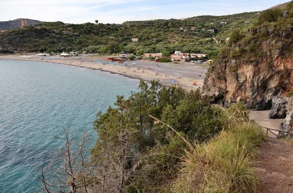 Marina Camerota Campanie Italie Septembre 2022 Vue Plage Lentiscelle — Photo