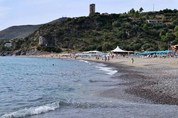 Марина Камеруна Кампания Италия Сентября 2022 Года Пляж Лентицелле — стоковое фото