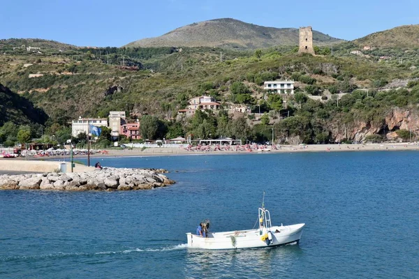 Marina Camerota Campania Itália Setembro 2022 Vista Panorâmica Cais Quebra — Fotografia de Stock