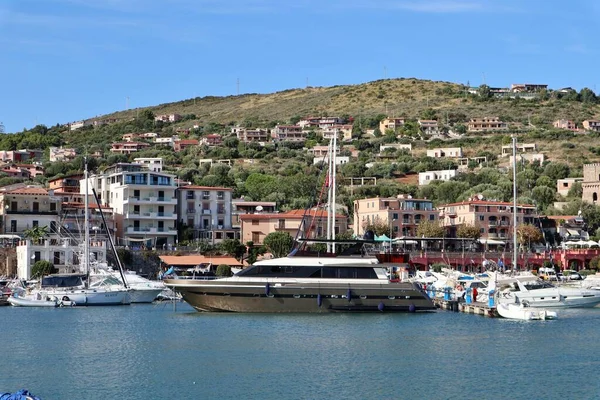 Marina Camerota Campania Italia Septiembre 2022 Vista Panorámica Desde Muelle —  Fotos de Stock