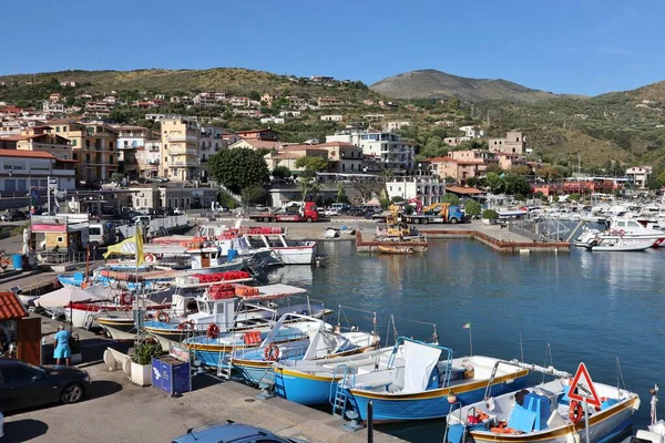 Marina Camerota Campania Italia Septiembre 2022 Vista Panorámica Desde Muelle —  Fotos de Stock