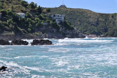 Palinuro, Campania, İtalya - 18 Eylül 2022: Ficocella Sahili