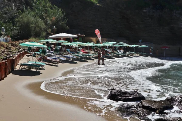 Palinuro Campania Itália Setembro 2022 Praia Ficocella Centro Cidade — Fotografia de Stock