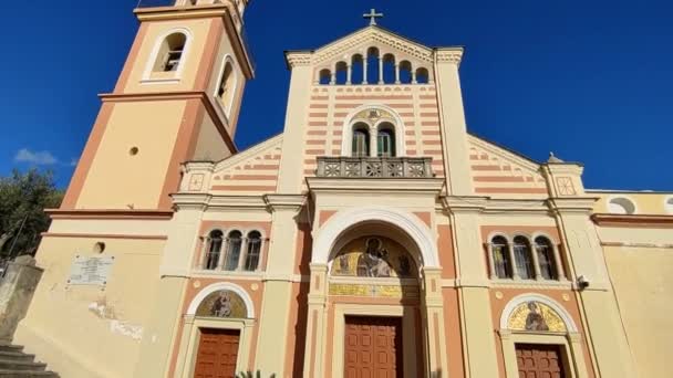 Conca Dei Marini Campania Italy Жовтня 2022 Church San Pancrazio — стокове відео