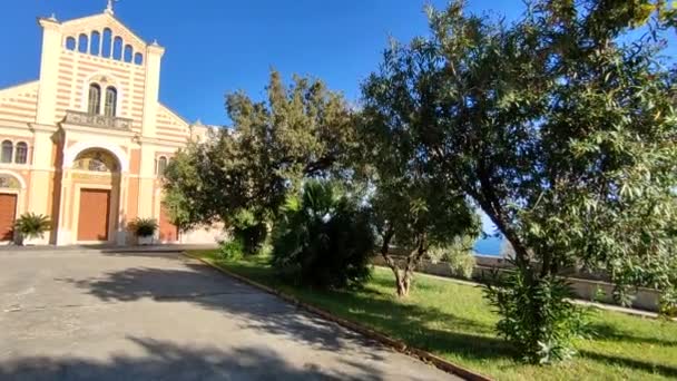 Conca Dei Marini カンパニア州 イタリア 2022年10月1日 サンパンクラツィオ マルティーレ教会の教会堂からの概要 — ストック動画