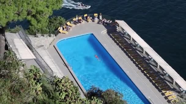 Conca Dei Marini Kampanien Italien Oktober 2022 Pool Hotel Belvedere — Stockvideo