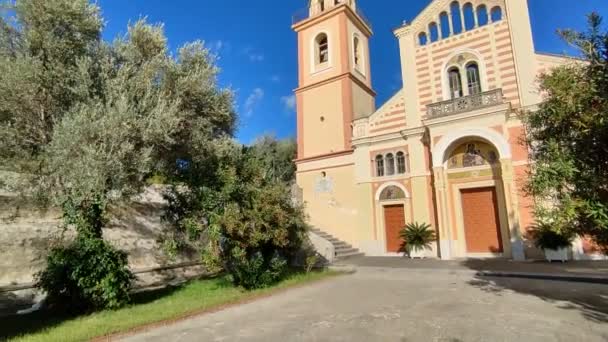 Conca Dei Marini Campania Italy October 2022 Overview Chyard Church — 비디오